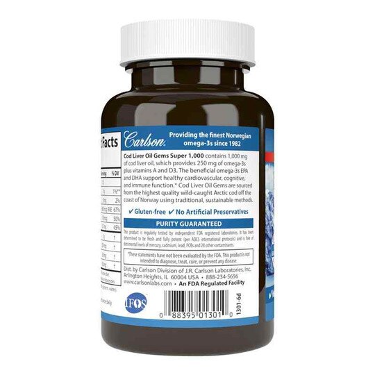 Cod Liver Oil Gems Super 1000 Mg, CL